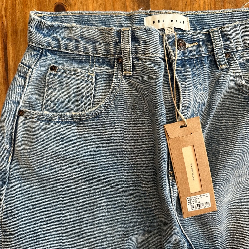 Women's Light Blue Wide Leg Jeans - Picture 5 of 6